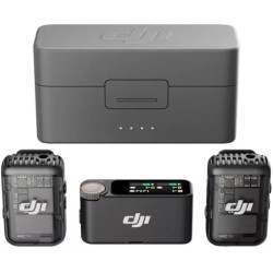 DJI MIC 2 (2 TX + 1 RX + Charging Case) Wireless Microphone, Intelligent Noise Cancelling, 32-bit Float Internal Recording, 250m (820 ft.) Range, Microphone for iPhone, Android, Camera