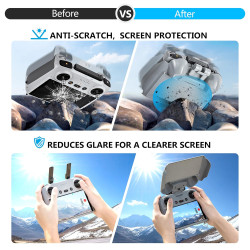 DJI RC 2 Remote 3-IN-1 Sunhood, Joysticks Screen Protector, Anti-Scratch Cover for Mini 5 Pro, Air 3S, Mini 4 Pro, Mini 3 Pro