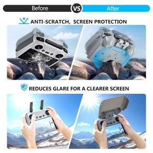 DJI RC 2 Remote 3-IN-1 Sunhood, Joysticks Screen Protector, Anti-Scratch Cover for Mini 5 Pro, Air 3S, Mini 4 Pro, Mini 3 Pro