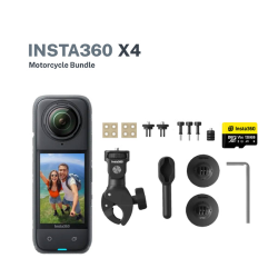 Insta360 X4 Motorcycle Bundle 8K 360 Camera, AI Auto Editing, Water Proof, Removable Lens Guard